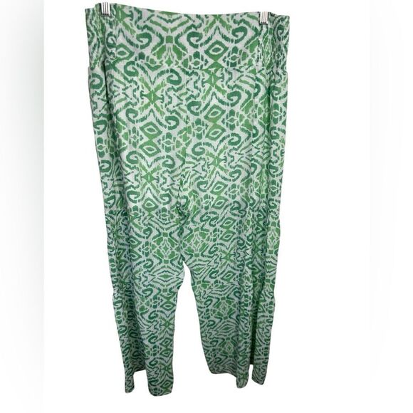 Nanette Lepore Green Print Palazzo Wide Leg Pant Size M - Picture 5 of 11